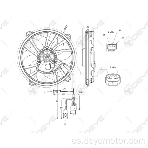 1253.N8 Ventilador de refrigeración con radiador para Peugeot 407